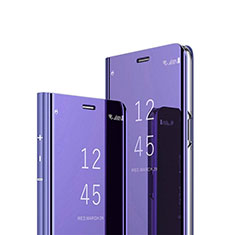 Funda de Cuero Cartera con Soporte Espejo Carcasa L01 para Oppo A5 (2020) Morado