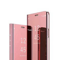 Funda de Cuero Cartera con Soporte Espejo Carcasa L02 para Huawei Mate 40 Lite 5G Oro Rosa