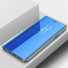 Funda de Cuero Cartera con Soporte Espejo Carcasa L02 para Huawei Nova 5 Azul