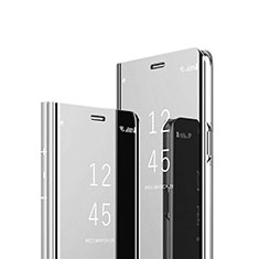 Funda de Cuero Cartera con Soporte Espejo Carcasa L02 para Oppo A33 Plata