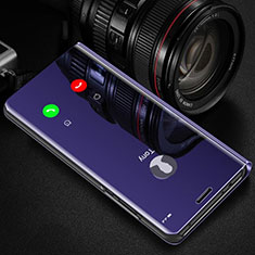 Funda de Cuero Cartera con Soporte Espejo Carcasa L02 para Oppo A74 5G Morado