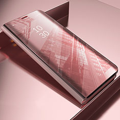 Funda de Cuero Cartera con Soporte Espejo Carcasa L03 para Samsung Galaxy A30S Oro Rosa