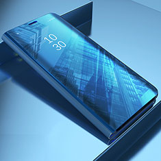 Funda de Cuero Cartera con Soporte Espejo Carcasa L03 para Samsung Galaxy A50 Azul