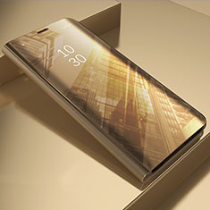 Funda de Cuero Cartera con Soporte Espejo Carcasa L03 para Samsung Galaxy A50 Oro