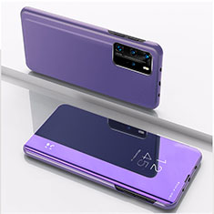 Funda de Cuero Cartera con Soporte Espejo Carcasa L04 para Xiaomi Mi 10T 5G Purpura Claro