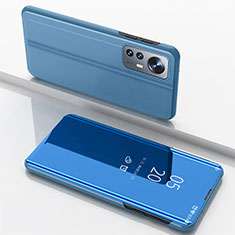 Funda de Cuero Cartera con Soporte Espejo Carcasa L04 para Xiaomi Mi 12 5G Azul