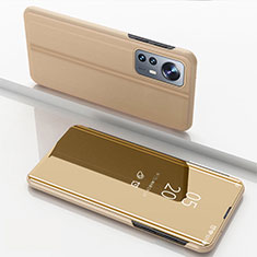 Funda de Cuero Cartera con Soporte Espejo Carcasa L04 para Xiaomi Mi 12X 5G Oro