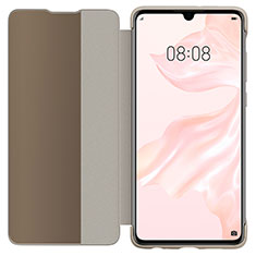 Funda de Cuero Cartera con Soporte Espejo Carcasa L05 para Huawei P30 Oro