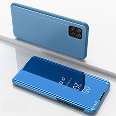 Funda de Cuero Cartera con Soporte Espejo Carcasa L05 para Samsung Galaxy A22 5G Azul