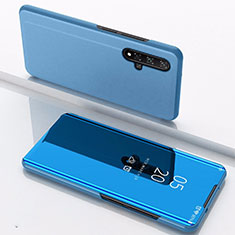 Funda de Cuero Cartera con Soporte Espejo Carcasa M01 para Huawei Honor 20 Azul