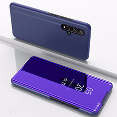 Funda de Cuero Cartera con Soporte Espejo Carcasa M01 para Huawei Honor 20 Morado