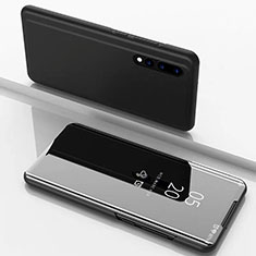 Funda de Cuero Cartera con Soporte Espejo Carcasa M01 para Samsung Galaxy A70 Negro