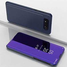 Funda de Cuero Cartera con Soporte Espejo Carcasa M01 para Samsung Galaxy A80 Morado