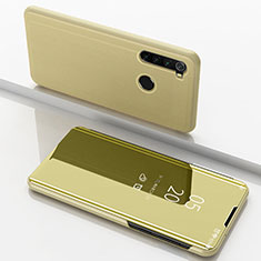 Funda de Cuero Cartera con Soporte Espejo Carcasa M01 para Xiaomi Redmi Note 8 Oro