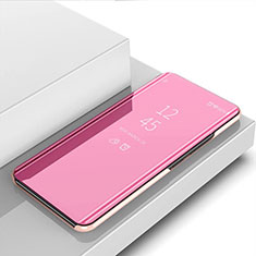 Funda de Cuero Cartera con Soporte Espejo Carcasa M02 para Samsung Galaxy S21 Ultra 5G Oro Rosa