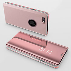 Funda de Cuero Cartera con Soporte Espejo Carcasa para Apple iPhone 6 Oro Rosa