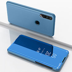 Funda de Cuero Cartera con Soporte Espejo Carcasa para Huawei Enjoy 10 Plus Azul