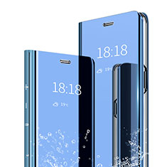 Funda de Cuero Cartera con Soporte Espejo Carcasa para Huawei Honor 9 Lite Azul