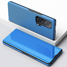 Funda de Cuero Cartera con Soporte Espejo Carcasa para Huawei Honor Magic V 5G Azul