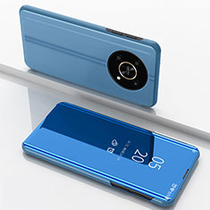 Funda de Cuero Cartera con Soporte Espejo Carcasa para Huawei Honor Magic4 Lite 5G Azul
