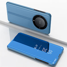 Funda de Cuero Cartera con Soporte Espejo Carcasa para Huawei Honor Magic5 Lite 5G Azul