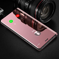 Funda de Cuero Cartera con Soporte Espejo Carcasa para Huawei Honor V30 Pro 5G Oro Rosa