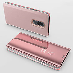 Funda de Cuero Cartera con Soporte Espejo Carcasa para Huawei Mate 10 Lite Oro Rosa