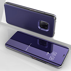 Funda de Cuero Cartera con Soporte Espejo Carcasa para Huawei Mate 20 Pro Morado