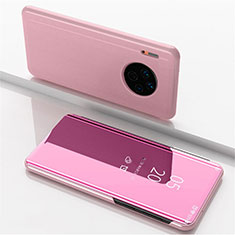 Funda de Cuero Cartera con Soporte Espejo Carcasa para Huawei Mate 30 Pro 5G Oro Rosa