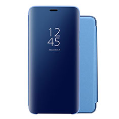 Funda de Cuero Cartera con Soporte Espejo Carcasa para Huawei Nova 5 Azul