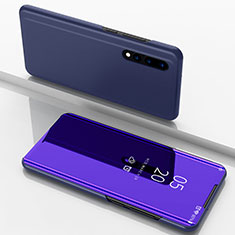 Funda de Cuero Cartera con Soporte Espejo Carcasa para Huawei P20 Pro Azul