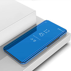 Funda de Cuero Cartera con Soporte Espejo Carcasa para Huawei P40 Lite E Azul