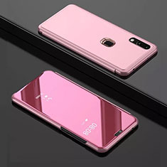 Funda de Cuero Cartera con Soporte Espejo Carcasa para Huawei Y7 (2019) Oro Rosa