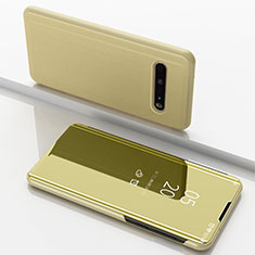 Funda de Cuero Cartera con Soporte Espejo Carcasa para LG V60 ThinQ 5G Oro