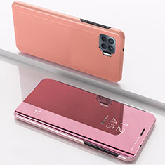 Funda de Cuero Cartera con Soporte Espejo Carcasa para Oppo Reno4 F Oro Rosa