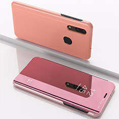 Funda de Cuero Cartera con Soporte Espejo Carcasa para Samsung Galaxy A30 Oro Rosa