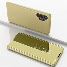 Funda de Cuero Cartera con Soporte Espejo Carcasa para Samsung Galaxy A32 5G Oro