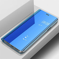 Funda de Cuero Cartera con Soporte Espejo Carcasa para Samsung Galaxy A70 Azul