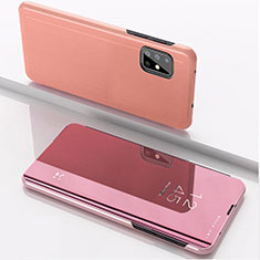 Funda de Cuero Cartera con Soporte Espejo Carcasa para Samsung Galaxy A71 4G A715 Oro Rosa