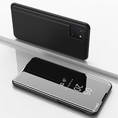 Funda de Cuero Cartera con Soporte Espejo Carcasa para Samsung Galaxy A81 Negro