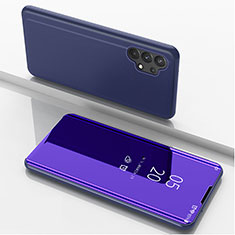 Funda de Cuero Cartera con Soporte Espejo Carcasa para Samsung Galaxy M32 5G Morado