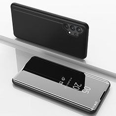 Funda de Cuero Cartera con Soporte Espejo Carcasa para Samsung Galaxy M32 5G Negro