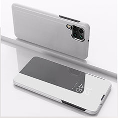 Funda de Cuero Cartera con Soporte Espejo Carcasa para Samsung Galaxy M33 5G Plata