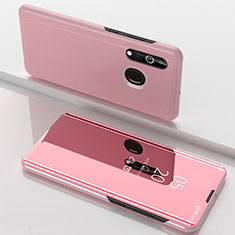 Funda de Cuero Cartera con Soporte Espejo Carcasa para Samsung Galaxy M40 Oro Rosa