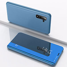 Funda de Cuero Cartera con Soporte Espejo Carcasa para Samsung Galaxy Note 10 5G Azul
