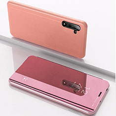 Funda de Cuero Cartera con Soporte Espejo Carcasa para Samsung Galaxy Note 10 5G Oro Rosa
