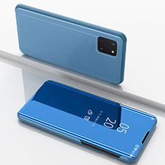 Funda de Cuero Cartera con Soporte Espejo Carcasa para Samsung Galaxy Note 10 Lite Azul