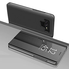 Funda de Cuero Cartera con Soporte Espejo Carcasa para Samsung Galaxy Note 9 Negro
