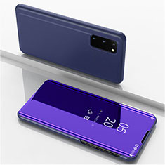 Funda de Cuero Cartera con Soporte Espejo Carcasa para Samsung Galaxy S20 5G Morado