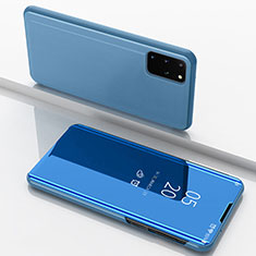 Funda de Cuero Cartera con Soporte Espejo Carcasa para Samsung Galaxy S20 Plus 5G Azul